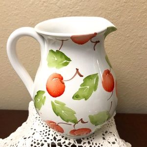 Rosma Ceramic Pitcher White With Cherries